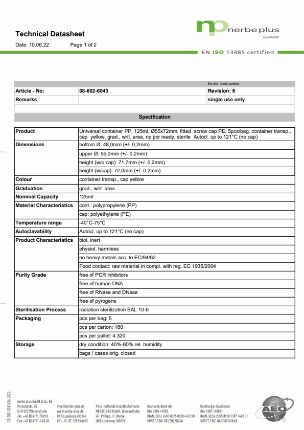 

Technical Datasheet 08 602 6043

